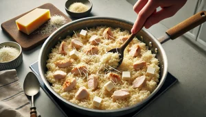 Incorporate the Chicken and Finish the Risotto