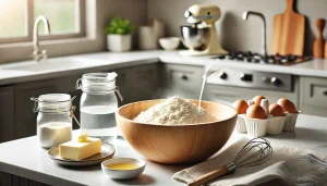 Add cold water gradually and mix until the dough comes together