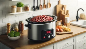 Cook the corned beef hash on low heat for 6 to 8 hours or on high heat for 3 to 4 hours. Cooking it slowly will allow the flavors to meld together and create a delicious dish.