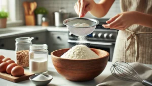 Mix the sieved flour and salt together in a bowl