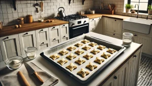 Place the pastries on a baking sheet lined with parchment paper