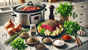 Season the ingredients with fresh parsley, ground black pepper, dried thyme leaves, and salt to taste.