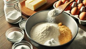 combine the all-purpose flour, baking soda, baking powder