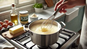 mix softened butter and all-purpose flour to form a smooth paste called a roux