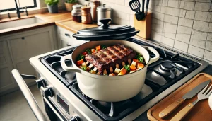 Deglaze the skillet with red wine, scraping the bottom to release any flavorful browned bits