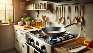 In a large pan or wok, heat the vegetable oil over medium-high heat