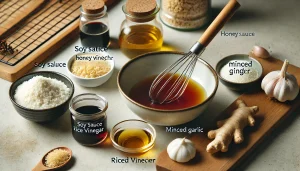 In a small bowl, whisk together the soy sauce, honey, rice vinegar, cornstarch, minced garlic