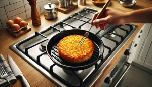 To ensure your rosti is tender inside, you can insert a skewer or knife into the center. It should come out clean and the potato should feel soft but not mushy.