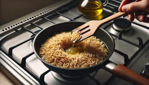 Add orzo to the skillet