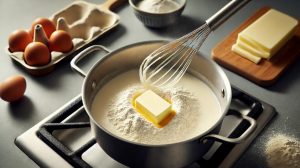 In a separate saucepan, melt butter over medium-low heat