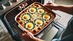 Once baked to perfection, remove the dish from the oven and let it cool slightly before serving