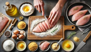 Preparing the Crispy Breaded Chicken