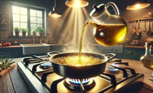 Heat olive oil in a deep pan.