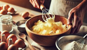 Cream the softened butter and sugar