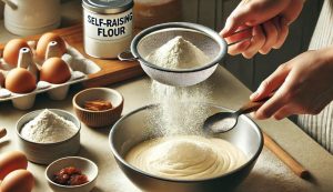 Sift the self-raising flour